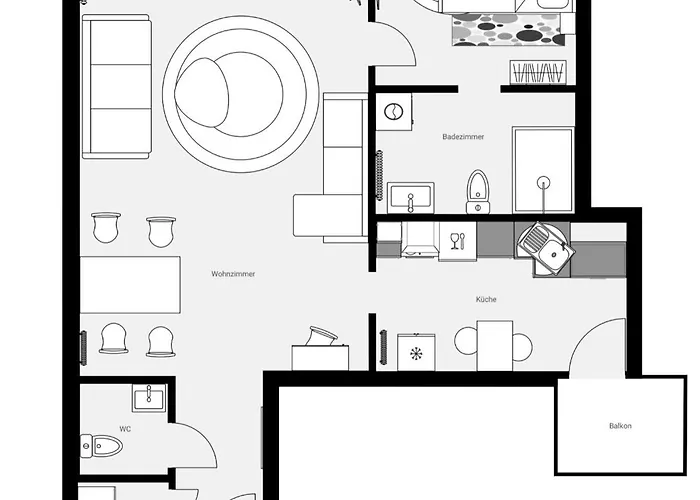 Premium 90qm Zentrum Sued-balkon Parkplatz 1-4 Personen